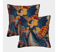 Paquet De 2 Housse De Coussin 40x40cm,taie d'oreiller Décorative Déesse de la Lune,Art Grec Antique ou Style européen médiéval,adaptée Au Canapé,au Salon,à La Chambre À Coucher,à L'extérieur