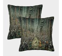 Paquet De 2 Housse De Coussin 50x50cm,taie d'oreiller Décorative Deux armées se Battent dans Une forêt Dense,adaptée Au Canapé,au Salon,à La Chambre À Coucher,à L'extérieur