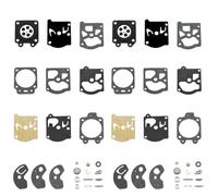 Paquet de 2 Kit Réparation du Carburateur Joint, K10-Wat Joints pour Walbro/Mcculloch/Husqvarna/Partner/Poulan/Microxxv/Ryobi Membrane Carburateur Debroussailleuse