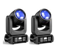 Paquet de 2 Lyre LED 150W Projecteur à tête mobile pour scène éclairage à faisceau spot prisme rotatif, 8 gobos, éclairage de scène activé lumières de fête par le son pour mariage, église, live