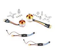 Paquet de 2 Moteurs Sans Balais 2212 1400Kv/2200Kv avec Support 10T/6T + 30A XT60 ESC pour Avion Rc Quadcopter UFO