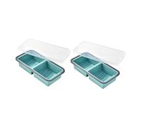 Paquet de 2 moules à glace en silicone réutilisables avec couvercle Assurances de fraîcheur Retrait simple Essentiel de cuisine pour les moules de congélateur en silicone de cuisine