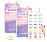 Paquet de 2 Nuancier à Colorier Avec Trou 20 Feuilles Par Livre Nuancier Pour Feutre Coloriage Un Anneau Doré Nuancier De Couleurs Impression UnilatéRale 18x9 cm (Violette Rose)