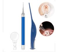 Paquet de 2 Outil de suppression de la cire d'oreille avec la lumière - Ear Choisissez un kit de nettoyage pour les humains, cérumen cuillère Digger & Pince à épiler les soins santé Ear Gift Set(Bleu)