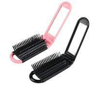 Paquet De 2 Peignes À Bulles De Couleur Unie, Peigne Pliable, Peigne Avec Miroir, Peigne Portable Compact, Peigne De Voyage