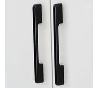Paquet de 2 Poignées de Placard, Poignées de Porte Cuisine, Boutons Alliage d'Aluminium Noir, Boutons de Tiroir avec Vis, pour Commode Armoire Cabinet (hole distance 192mm)