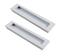 Paquet de 2 Poignées de Porte à Porte Coulissantes Poignée Carré Encastrées en Alliage d'aluminium Boutons Cachée pour Porte Coulissante Armoire Placard Tiroir,blanc (Hole distance 160mm)