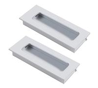 Paquet de 2 Poignées de Porte à Porte Coulissantes Poignée Carré Encastrées en Alliage d'aluminium Boutons Cachée pour Porte Coulissante Armoire Placard Tiroir,blanc (Hole distance 96mm)