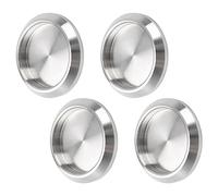 Paquet de 2 poignées de porte de placard auto-adhésives, poignée coulissante ronde en acier inoxydable, poignées d'armoire de cuisine encastrées, poignée de porte invisible, or (Color : Grey)