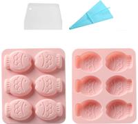 Paquet De 2 Poissons De Cartoon Mignons Pour Le Bricolage De Cupcake Cake Topper Décor Pâte De Gomme Moule Dessert Fondant Pudding Jelly Shots Crystal Handmade Candy Ice, Avec Poche à Douche Et Gratto