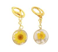 Paquet De 2 Porte-Clés De Fleurs, Porte-Clés Créatifs À Pendentif De Fleurs, Porte-Clés D'Échantillon De Résine De Fleurs Séchées, Cadeaux pour La Famille Et Les Amis