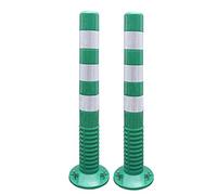 Paquet de 2 poteaux de délinéation d'allée flexibles avec bandes réfléchissantes for la sécurité du parking(Green+white)