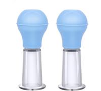 Paquet de 2 tétines de mamelon agrandissement mamelon ventouse ensemble stimulation mammaire puissance d'aspiration bondage clitoris ventouse vide chatte pompe jouet sexuel pour les femmes,Bleu,S