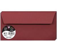 Paquet De 20 Enveloppes Auto-Adhésives - Format Dl 11x22cm - 120g/M² - Coloris Bordeaux - Invitation Evènements Et Correspondance - Gamme Pollen - Papier Premium Lisse