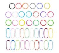 Paquet De 20 Fermoirs Colorés, 20 Pièces De Colliers De Perles Colorées, Anneaux De Livre En Métal, Anneaux De Reliure Métal