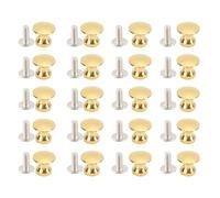 Paquet de 20 poignées de tiroir, petites poignées de tiroir en alliage de zinc à trou unique, quincaillerie à tête ronde de 12 x 11 mm pour boîtes à bijoux, cuisine, salle de (imitation d'or)