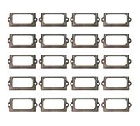 Paquet De 20 Porte-Étiquettes De Porte D'Armoire Avec Vis, Porte-Étiquette En Métal, Porte-Étiquette Rétro, Adapté Aux Armoires, Tiroirs, Boîtes De Rangement