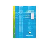 Clairefontaine – Feuillets mobiles perforés 1751C A4 21x29,7 cm 200 pages grands carreaux 90 g