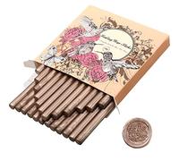 Paquet de 24 Bâtons de Cire à Cacheter Pistolet à Colle our Tampon de Cire pour Invitations de Mariage, Enveloppes de Cartes, Courriers Escargots, Emballages, Idées de Noël(Champagne)