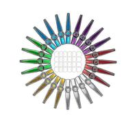 Paquet de 24 Kazoos en métal avec 24 diaphragmes de flûte Kazoo 6 couleurs, bon compagnon pour Ukulele, Violon