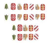 Paquet de 24 ongles artificiels de Noël - Flocons d'ongles artificiels de Noël | Mignons ongles pressants carrés courts | Faux ongles givrés en forme d'arbre de Noël en forme de flocon de neige en pai
