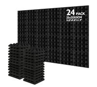 Paquet de 24 Panneaux insonorisants 25 * 25 * 5cm, mousses insonorisées, dalles de mousse acoustique
