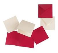 Clairefontaine 2137C - Paquet de 25 Cartes Doubles - Format Carré 16x16cm - 210g/m² - Coloris Ivoire - Cartons d'Invitation Evènements et Correspondance - Gamme Pollen - Papier Premium Lisse