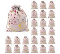 Paquet De 25 Sacs En Lin Étoiles, Sacs D'Emballage Cadeau Bricolage, Emballage Créatif Fait À La Main, Premier Choix Pour Les Cadeaux De Vacances, Sacs De Rangement Polyvalents