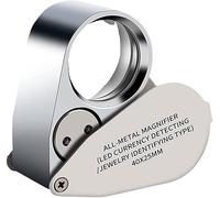 Paquet De 2pack De Mini Loupe en Métal Loupe De Poche Pliante avec LED Et Lumière UV, Loupe De Bijoutier éclairée 40x pour La Soudure, L’Inspection, Les Pièces De Monnaie