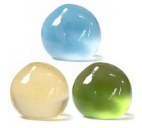 Paquet de 3 balles Anti-Stress à l'huile de Noix - Jouet Anti-Stress malléable 6 cm, Balle Squish sensorielle en gelée Bleue Jaune Verte pour la Relaxation et la Concentration