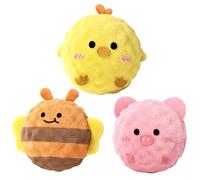 Paquet de 3 balles souples pour chiens, balle grinçante amusante pour chien avec rebond irrégulier, jouet en peluche pour chien à mâcher, jeu interactif et balle grinçante pour soulager l'anxiété