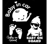 (Paquet de 3) Bébé à Bord (Baby on Board), Empreinte, Autocollant Voiture