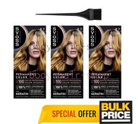 Paquet de 3 couleurs de cheveux Syoss Professional 8-7 blonds miel chauds ray...