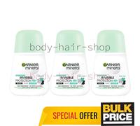 Paquet de 3 déodorants frais Garnier Mineral Invisible BW Aloe pour femmes...