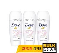 Paquet de 3 déodorants roll-on en poudre Dove 48H protection puissante...