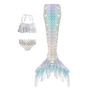 Paquet De 3 Maillot De Bain Sirene, Queue De Sirene Enfant Fille Ensemble Bikini Queue De Poisson 3-15 Ans, Prenez De Belles Photos De Vos Enfants,3-150