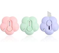 Paquet De 3 Ouvre Lettre, Ouvre Enveloppe Avec Bords Tranchants, Efficace Sûre Mini Cutter Portable Rétractable Coupe Papier En Plastique Pour La Papeterie, Express Box, Papier, Artisanat (3)