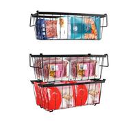 Paquet de 3 Paniers de Congélateur Coffre,37,2 x 18,8 x 14 cm,Paniers de Congélateur Empilables Noirs, Organisateur de Congélateur Polyvalent avec Poignées et Fond Antidérapant pour Frigo Congelateur