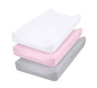 Paquet De 3 Pièces Draps-housses Pour Berceau Housse Matelas À Langer Pour Lit Chevet Bébé Couvre-matelas Doux Et Respirants Ensemble Draps Berceau Couleur Unie