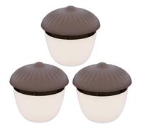 Paquet de 3 pièges à escargots, pièges à limaces pour le jardin, récipient de capture d'escargots en plastique réutilisable en forme pomme pin, base blanche couvercle marron, piège d'aquarium