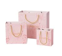 Paquet de 30 sacs en papier roses, fourre-tout découpés 3D for le shopping, les vêtements, bijoux et souvenirs