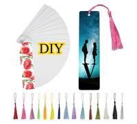 Paquet de 30 signets métalliques par sublimation de pompons colorés - Marque-pages vierges DIY