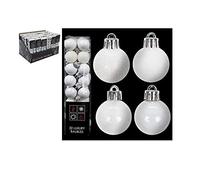 Paquet de 32-3.5cm White Christmas Tree Baubles - Brillant Matte & Glitter Design - Décorations de Noël