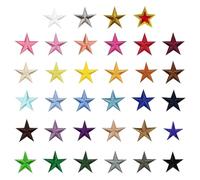 Paquet De 34 Patchs Étoiles À Cinq Branches, Autocollants En Tissu Brodés, Thermocollants, Tampons De Broderie DIY, Appliques Pour Chaussures Et Chapeaux