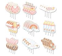 Paquet De 36 Cartes De Fête Prénatale Pour Filles, Décorations De Fête Révélatrices De Genre, Décorations De Gâteaux De Fête Prénatale, Décorations De Cupcakes Révélatrices De Genre