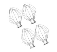 Paquet De 4 Accessoires De Mélangeur De Fouet De Fil D'acier Inoxydable, Compatible For Kitchenaid, K45WW Fouet À Ballon De Gâteau De Farine Agitateur De Crème D'oeuf Anti-rayures