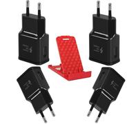 Paquet de 4 adaptateurs de Chargeur USB 5V 3A universels, Chargeur Rapide pour Samsung Galaxy S24, S23, S22, S10e, S9 - S6, A05s, A06, A14 A16, A25, A34 A36, A54, A56 avec Support pour Smartphone