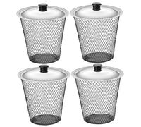 Paquet de 4 bacs à Compost de vers, Kit composteur vers en Maille métallique avec Couvercle dans Le composteur au Sol pour Le compostage Jardin extérieur