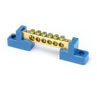 Paquet de 4 barres omnibus de terre neutre de type pont, bornier de boîte de distribution en cuivre pur avec base, vis zinguées Cosses circulaires(10-Hole)