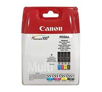Paquet de 4 cartouches d'encre d'origine pour Canon PIXMA iP7250/ 8750, iX6850, MG 5450/ 5550/ 5650/ 6350/ 6450/ 6650/ 7150/ 7550, MX725/ 925